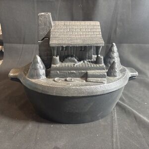 Log Cabin Stove Steamer Rustic Cast Iron Woodstove Humidifier 31-557 Decor